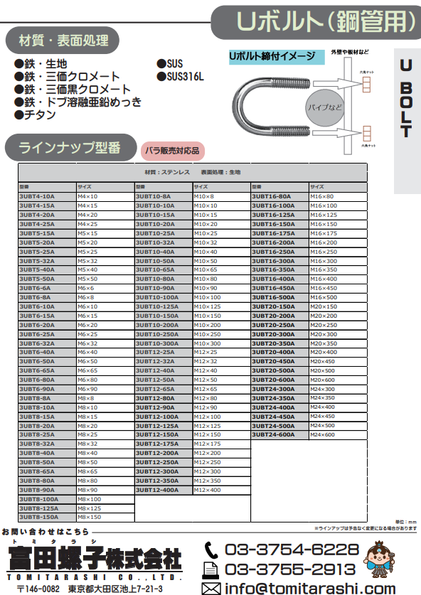 Uボルトラインナップ