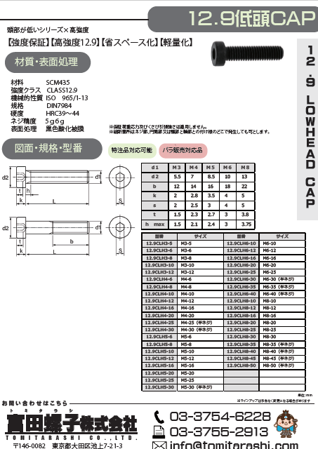12.9低頭CAP(ローヘッドCAP)