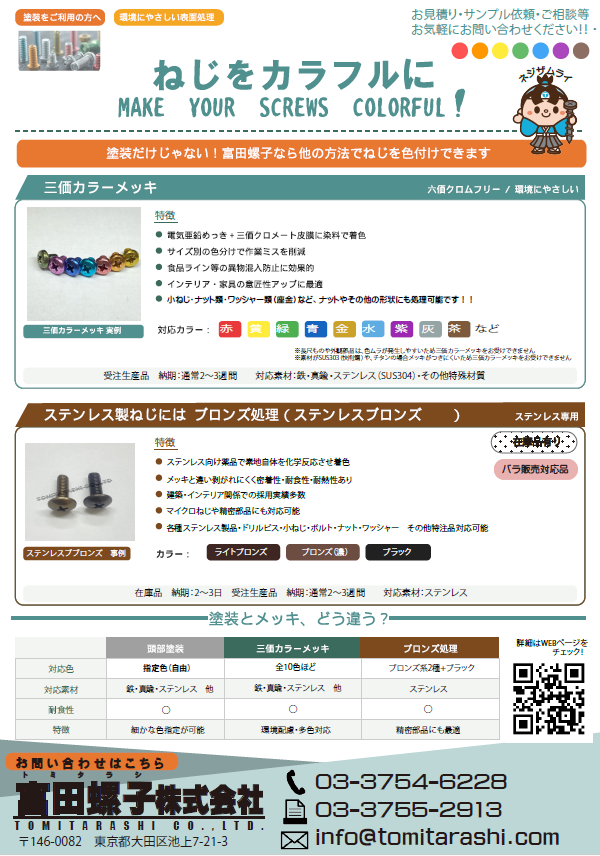 ねじをカラフルに！